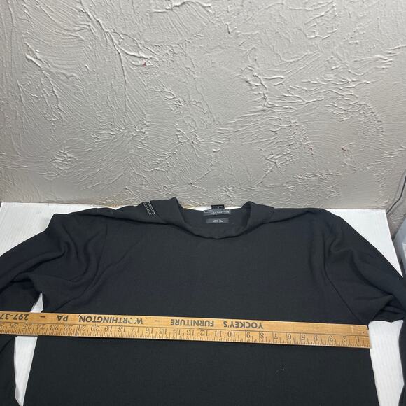 Syllables System Black Long Sleeve Button Up Embroidered Pleated Shirt Mens XL - Picture 5 of 5